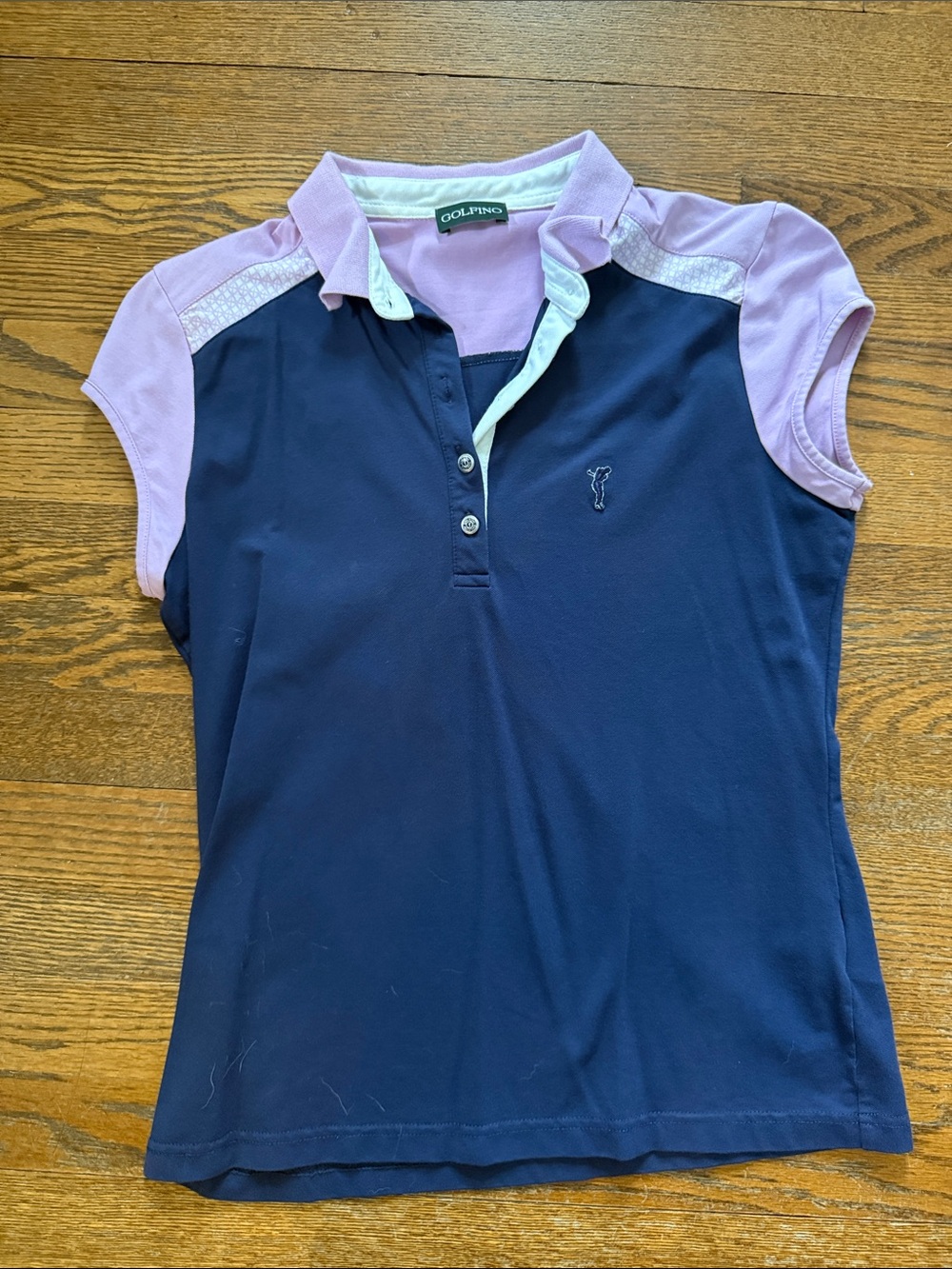 Golfino Navy Polo with Lavender Accents